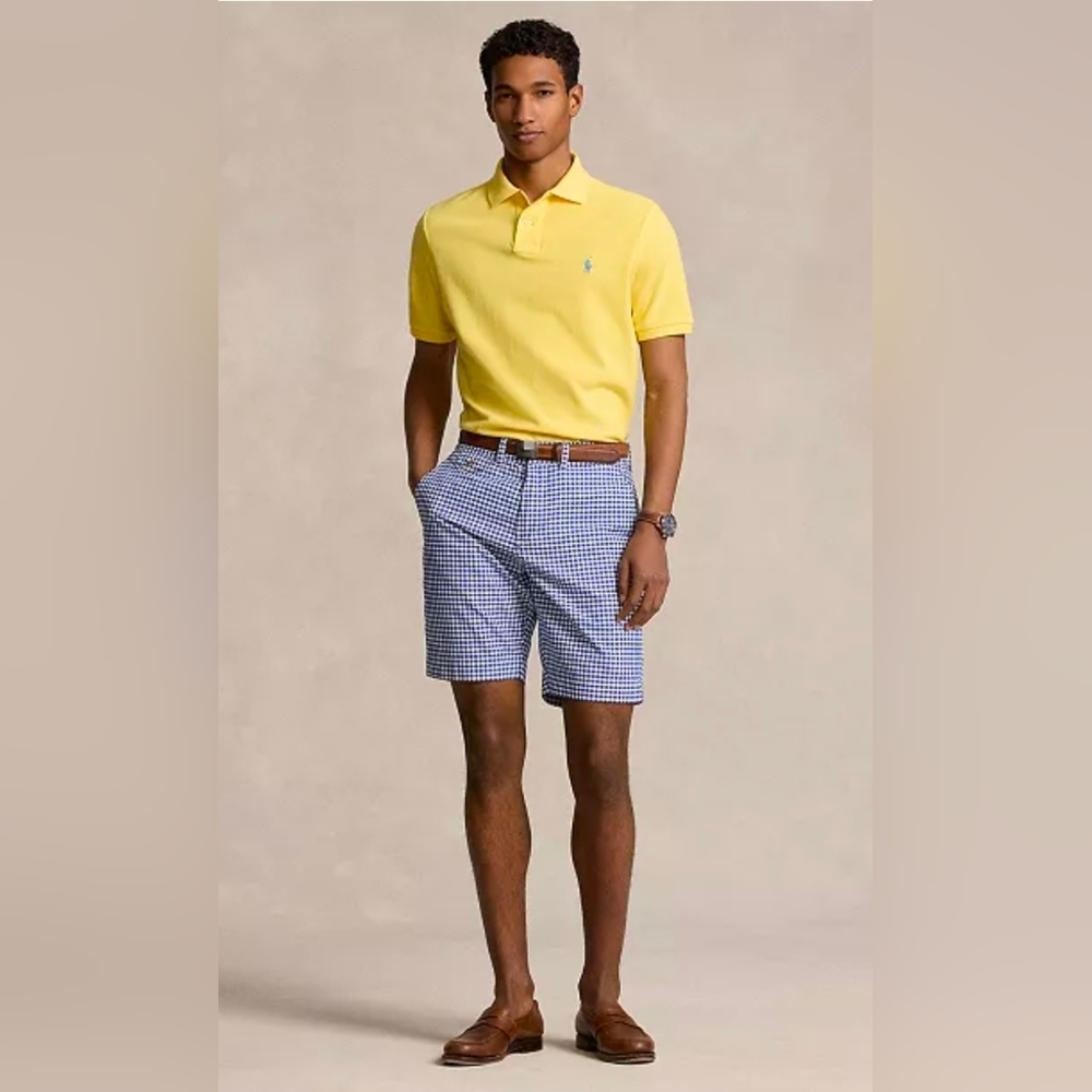$115 Polo Ralph Lauren Mens 9-Inch Classic Fit Gingham Chino Shorts
